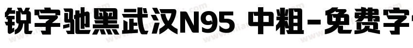 锐字驰黑武汉N95 中粗字体转换